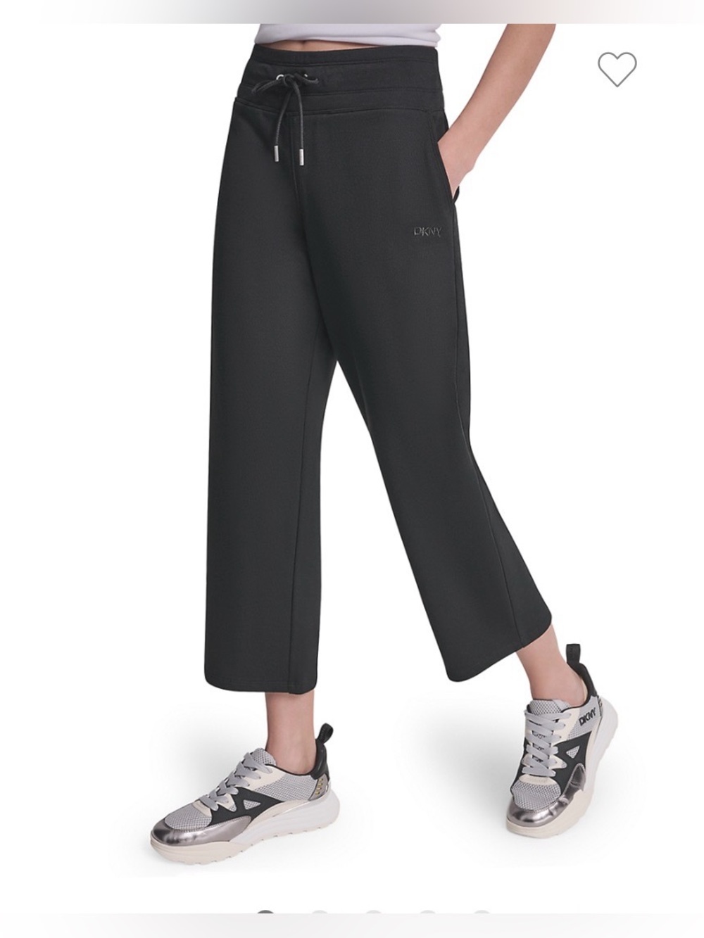 NWT DKNY Sport Black Cropped Wide Leg Sweatpants | XS / Medium